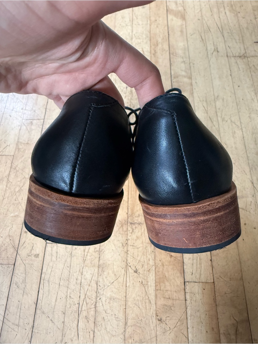 FORTRESS OF INCA Emmy Oxfords Black Leather Lace Up Leather Sole Classic 39 - Picture 8 of 11